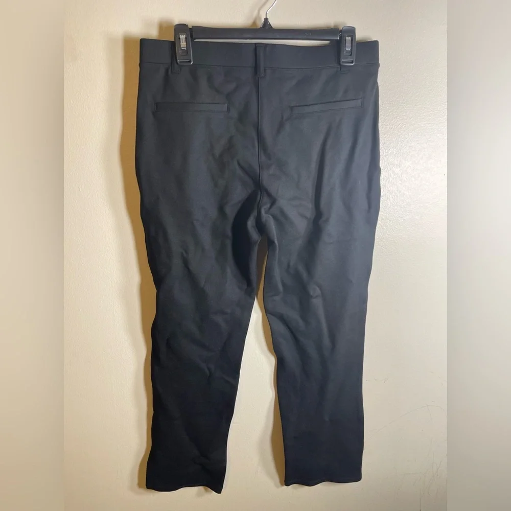 Quince Black Ultra-Stretch Ponte Straight Leg Pant / Black/ PL - Picture 5 of 7